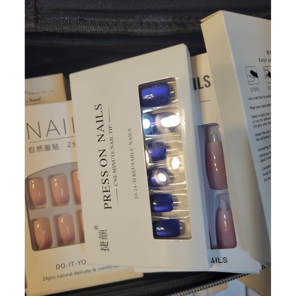 Press On Nails Lot Of 54 Packs Of Nails New Random Shapes And Sizes - Picture 2 of 16